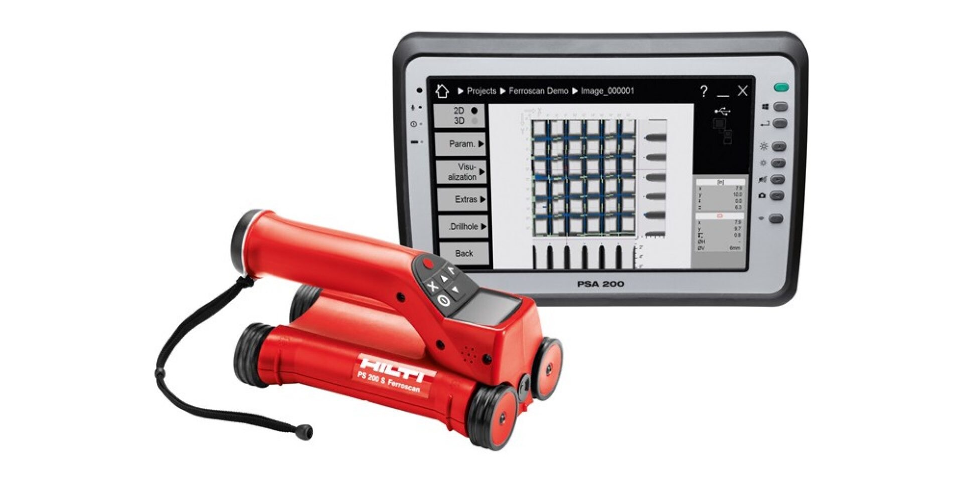 Système de détection Hilti PS 250 et  tablette PSA 200