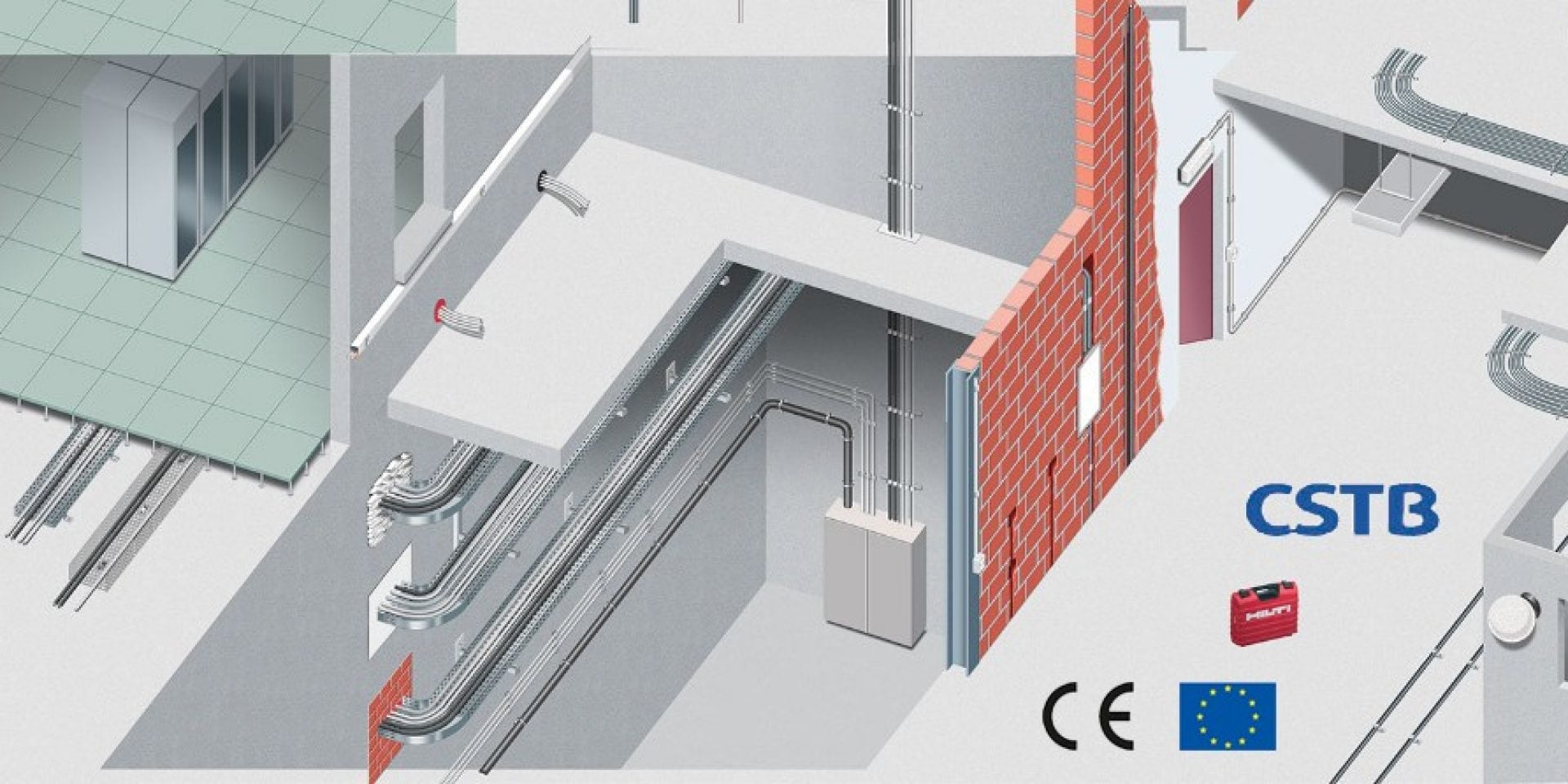 Fixations de plomberie et électricité par clouage telles que tuyaux et câbles