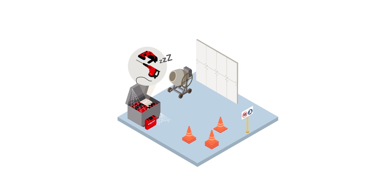 Illustration d'outils sur un chantier