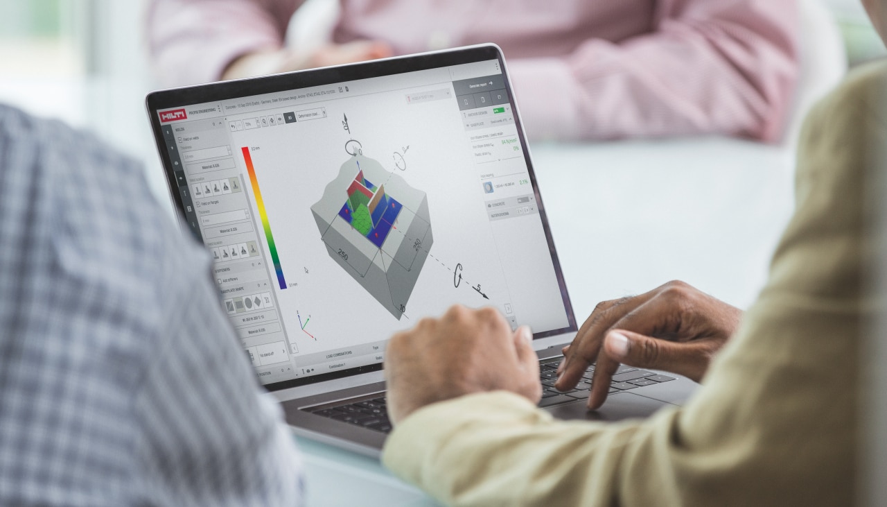 Logiciel PROFIS Engineering sur un ordinateur portable