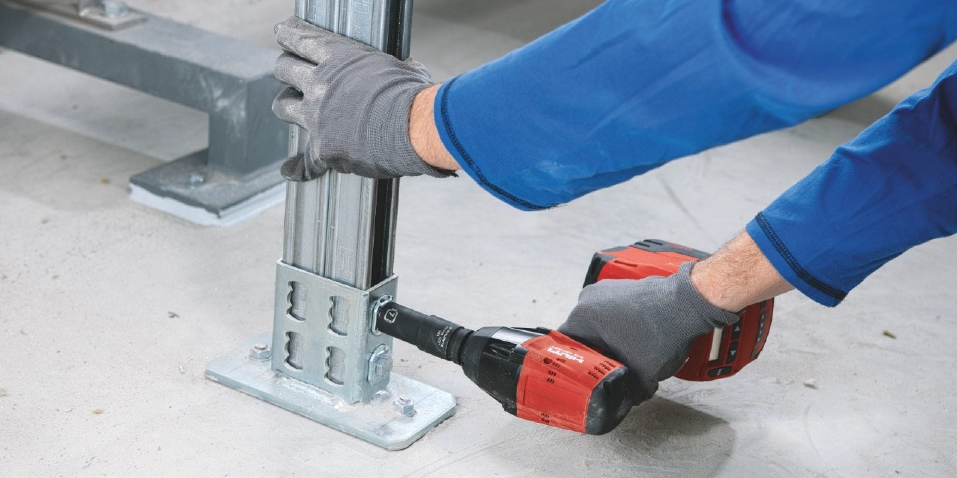 Fixation Hilti avec contrôle de couple
