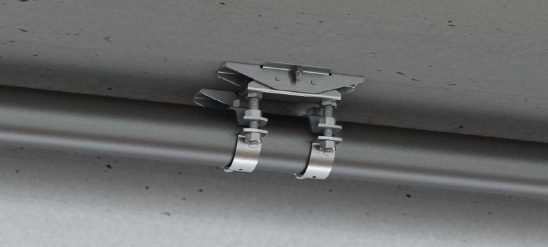 Point fixe compact MFP-CLD-I Point fixe compact, galvanisé avec isolation acoustique pour applications légères / moyennes jusqu'à 8 kN Applications 1
