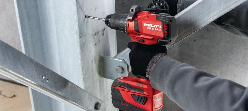 Visseuse-perceuse sans fil SF 6-A22 Visseuse-perceuse sans fil 22 V avec régulation active du couple et embrayage électronique pour une utilisation universelle dans le bois, le métal et autres matériaux Applications 1