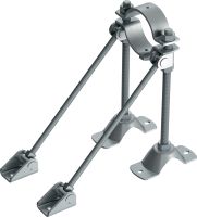 Point fixe MFP-LD pour charges légères Double point fixe galvanisé avec contreventement unilatéral pour applications légères/moyennes jusqu’à 8 kN