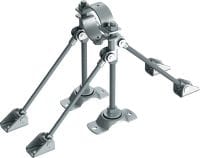 Point fixe MFP-LD2-I pour charges légères Point fixe double galvanisé, renforcé des deux côtés, avec isolation acoustique pour applications moyennes / légères jusqu'à 8 kN