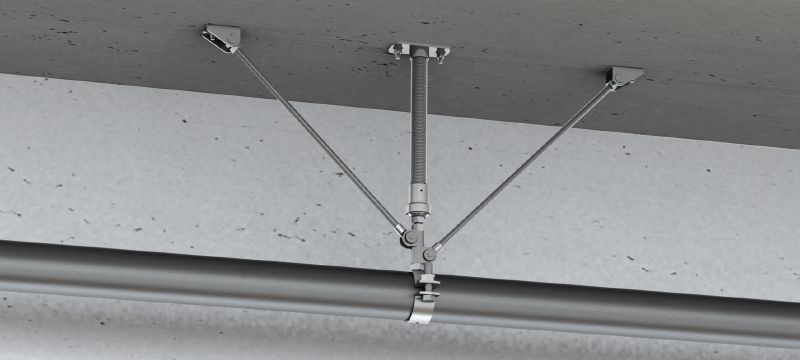 Point fixe universel MFP-UL2-I pour charges légères Point fixe galvanisé, renforcé des deux côtés, avec isolation acoustique pour applications légères jusqu'à 4 kN Applications 1