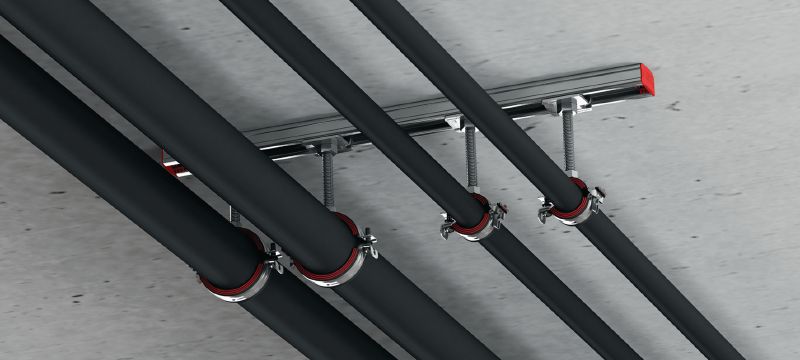 Collier de serrage MP-U-I à fermeture rapide Collier de serrage galvanisé avec isolation acoustique et fermeture rapide pour une productivité maximale dans les applications semi-intensives Applications 1
