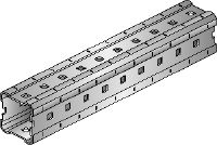 Rail lourd de montage MI Rails lourds de montage galvanisés à chaud (GAC), destinés à la construction de supports MEP ajustables pour charges lourdes et de structures 3D modulaires