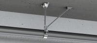 Point fixe MFP-L pour charges légères Point fixe galvanisé avec contreventement unilatéral pour applications légères jusqu’à 4 kN Applications 1