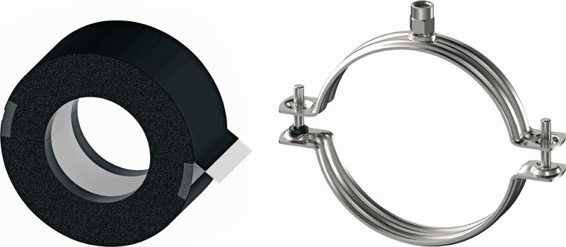 Collier eau glacée MRP-C à fermeture rapide Collier de serrage galvanisé pour une productivité élevée dans les applications d'eau froide et de réfrigération avec différentes épaisseurs d'isolation