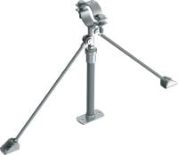 Point fixe universel MFP-UL2-I pour charges légères Point fixe galvanisé, renforcé des deux côtés, avec isolation acoustique pour applications légères jusqu'à 4 kN