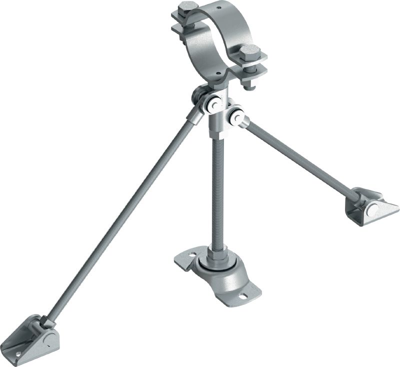 Point fixe MFP-L2-I pour charges légères Point fixe galvanisé, renforcé des deux côtés, avec isolation acoustique pour applications légères jusqu'à 4 kN