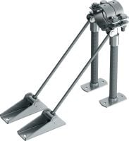 Point fixe universel MFP-UHD (charges lourdes) Double point fixe galvanisé avec contreventement unilatéral pour applications lourdes jusqu’à 36 kN