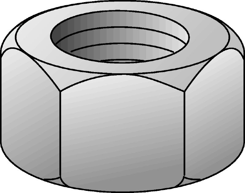 Écrou hexagonal de classe 8 GAC DIN 934 Écrou hexagonal de classe 8 galvanisé à chaud (GAC) conforme à DIN 934