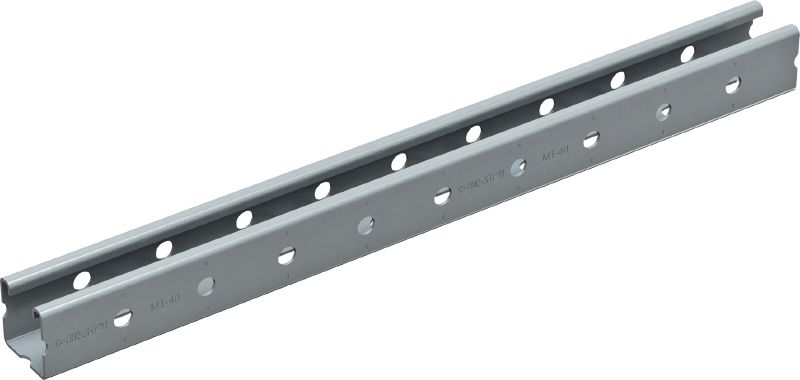 Rail profilé en C MT-40 OC Rail profilé en C pour charges moyennes, adapté aux composants MT-FL / MT-TL dans les environnements extérieurs