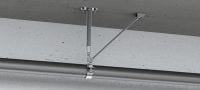 Point fixe universel MFP-UL (charges légères) Point fixe galvanisé avec contreventement unilatéral pour applications légères jusqu’à 4 kN Applications 1