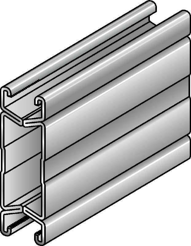 Rails de montage MQ-124X D Double rail de supportage galvanisé MQ destiné aux applications pour charges moyennes/lourdes