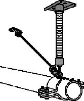 MFP 1-F Kit point fixe galvanisé à chaud (GAC) avec renfort pour une flexibilité maximale dans les applications avec des charges axiales de tuyau jusqu'à 3 kN