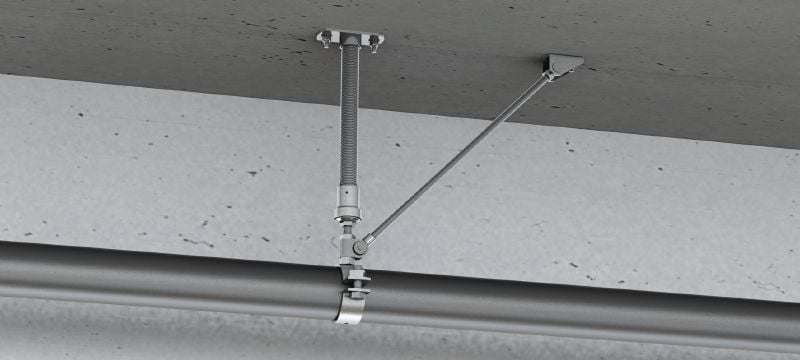 Point fixe universel MFP-UL-I pour charges légères Point fixe galvanisé, renforcé d'un côté, avec isolation acoustique pour applications légères jusqu'à 4 kN Applications 1