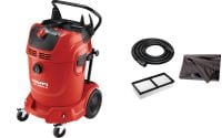 Aspirateur de poussière VC 60M-X de classe M Extracteur de poussière très puissant pour le raccordement avec des outils électriques et des nettoyages de chantier (à eau et à sec), réservoir de 60 l