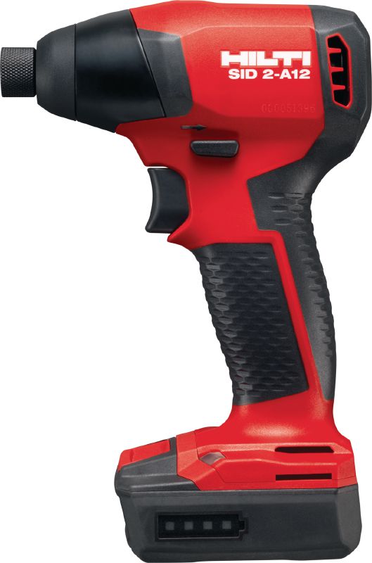 Visseuse à choc sans fil SID 2-A12 Visseuse à percussion sans fil compacte avec accu Li-Ion 12 V, moteur sans charbon et mandrin hexagonal 1/4 pour un accès facile et un poids faible tout en conservant un couple élevé