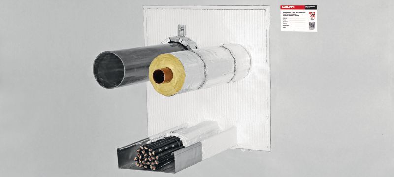 Enduit coupe-feu CFS-CT Système de panneaux avec un revêtement coupe-feu bénéficiant d'une vaste gamme d'homologations en tant qu'agent de colmatage des grandes ouvertures Applications 1