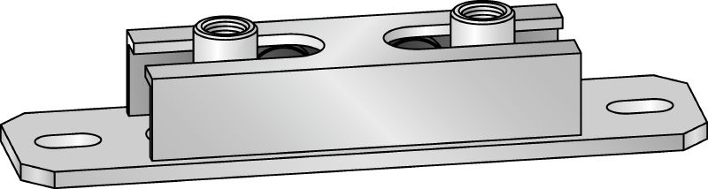 Double curseur transversal à rouleaux MRG-UK D6 Double curseur transversal à rouleaux galvanisé pour les applications lourdes de chauffage et de réfrigération