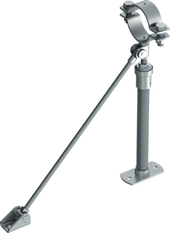 Point fixe universel MFP-UL-I pour charges légères Point fixe galvanisé, renforcé d'un côté, avec isolation acoustique pour applications légères jusqu'à 4 kN