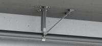Point fixe universel MFP-ULD pour charges légères Point fixe double galvanisé, renforcé d'un côté, pour applications légères / moyennes jusqu’à 8 kN Applications 1