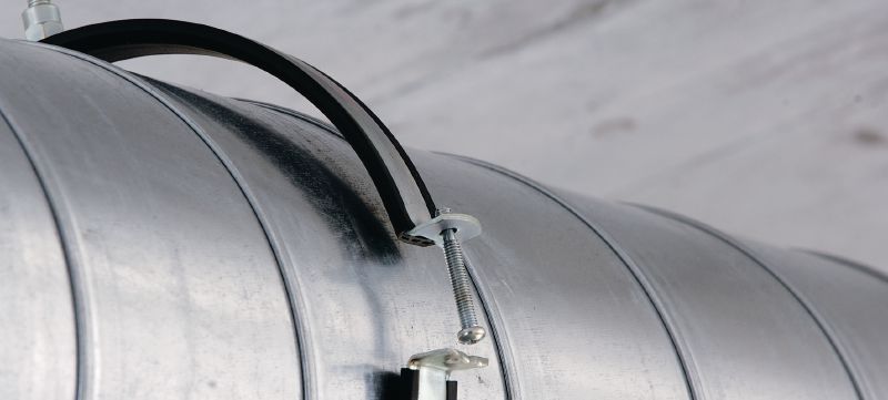 Collier pour ventilation MV-PI Collier pour ventilation galvanisé avec insonorisation pour une productivité élevée dans les applications de gaines spiralées Applications 1