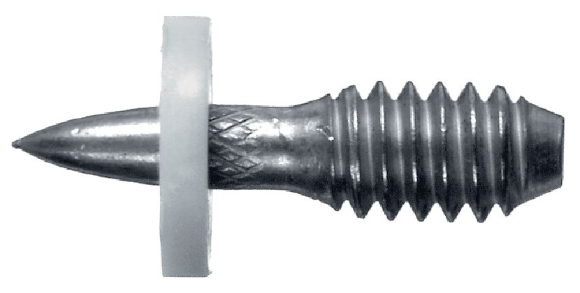 X-EM6H P12 Goujon fileté en acier au carbone pour une utilisation avec les cloueurs à poudre sur acier (rondelle de 12 mm)