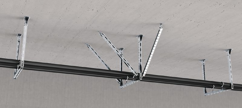 MT-B-O2 FL Platine pré-assemblée Connecteur de base avec écrou et boulon Fast-Lock pré-assemblés pour l'ancrage de structures de rail d'entretoise au béton ou à l'acier Applications 1