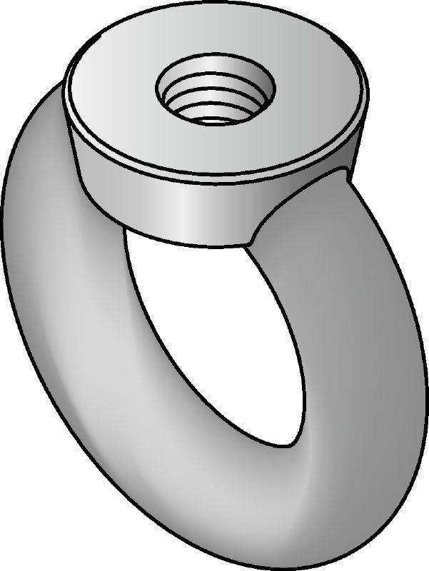 Œillet plat galvanisé DIN 582 Œillet plat galvanisé conforme à DIN 582 avec tête en forme de boucle pour recevoir un crochet