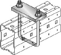 Accessoire de suspension pour tuyaux MIC-SPH Accessoire galvanisé à chaud (GAC) fixé sur les rails MI pour soutenir les tuyaux suspendus
