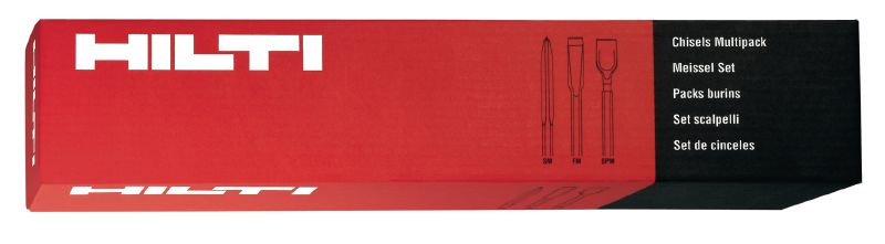 Kits de burins TE-HX Kits mixtes de burins pour TE 3000 de troisième génération et autres outils avec emmanchement HEX 28 (H28) et attache