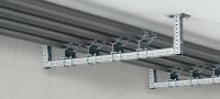 Rail lourd de montage MI Rails lourds de montage galvanisés à chaud (GAC), destinés à la construction de supports MEP ajustables pour charges lourdes et de structures 3D modulaires Applications 1