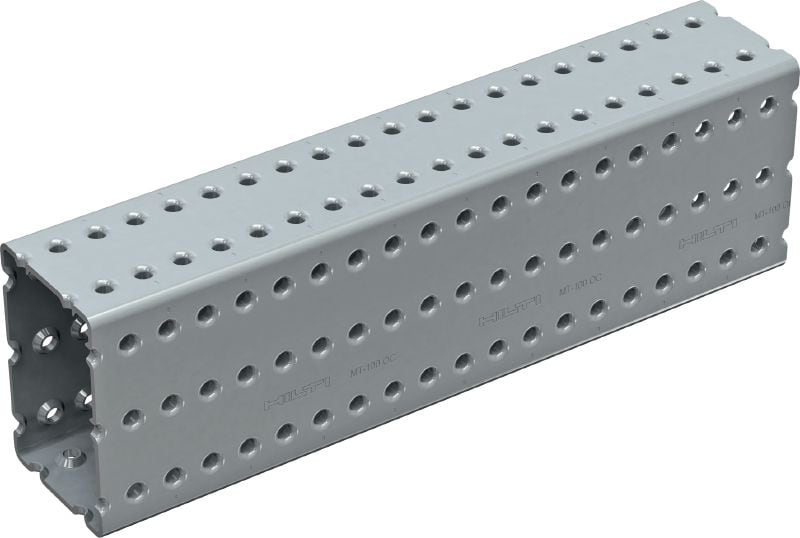 Rail profilé rectangulaire MT-100 OC Rail profilé rectangulaire pour charges lourdes, adapté aux composants MT-TFB dans les environnements extérieurs