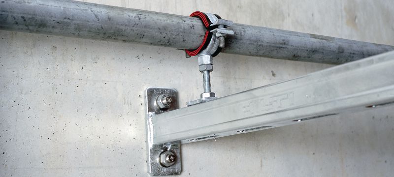 Collier de serrage MP-MI-F pour charges lourdes Collier de serrage galvanisé à chaud (GAC) avec insonorisation pour applications lourdes Applications 1