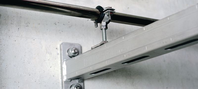 Collier de serrage MP-SRNI pour charges légères Collier de serrage en acier inoxydable (A4) avec insonorisation destiné aux applications pour charges légères Applications 1