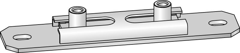 Double connecteur transversal coulissant MSG-UK Double connecteur transversal coulissant galvanisé pour applications légères de chauffage et de réfrigération