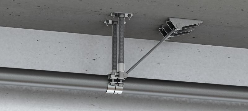 Point fixe universel MFP-UHD (charges lourdes) Double point fixe galvanisé avec contreventement unilatéral pour applications lourdes jusqu’à 36 kN Applications 1