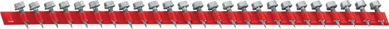 Vis autoperceuses pour chevauchement latéral de tabliers S-MD/MS M pour SDT 9 Vis autoperceuses en bandes-chargeurs destinées à la poignée verticale SDT 9 pour la fixation de bardage et d'encadrements dans les applications de couverture