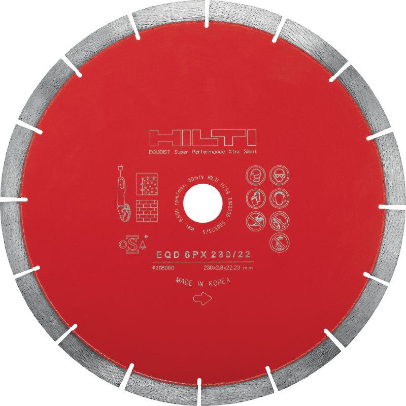 Lame diamant silencieuse SPX Lame diamant silencieuse de qualité supérieure à technologie Equidist pour la coupe dans différents matériaux support