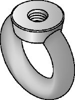 Œillet plat galvanisé DIN 582 Œillet plat galvanisé conforme à DIN 582 avec tête en forme de boucle pour recevoir un crochet
