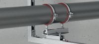 Double curseur transversal à rouleaux MRG-UK D6 Double curseur transversal à rouleaux galvanisé pour les applications lourdes de chauffage et de réfrigération Applications 1