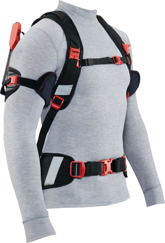 Exosquelette des épaules EXO-S Exosquelette pour les métiers de la construction. A porter pour soulager la fatigue des épaules et du cou lors des applications au-dessus du niveau des épaules.