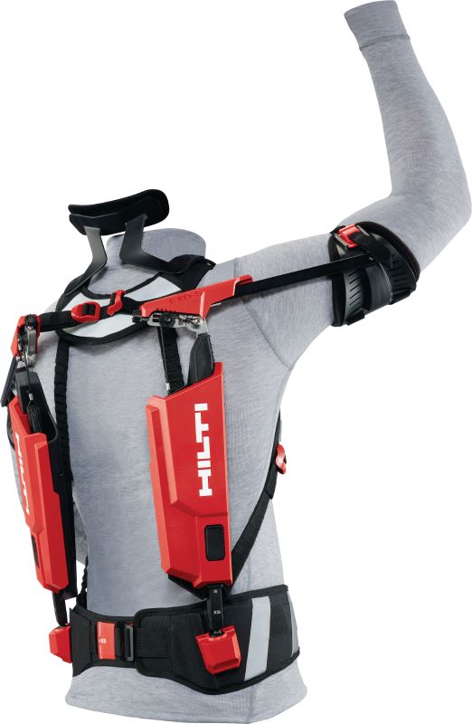 Exosquelette des épaules EXO-S Exosquelette pour les métiers de la construction. A porter pour soulager la fatigue des épaules et du cou lors des applications au-dessus du niveau des épaules.
