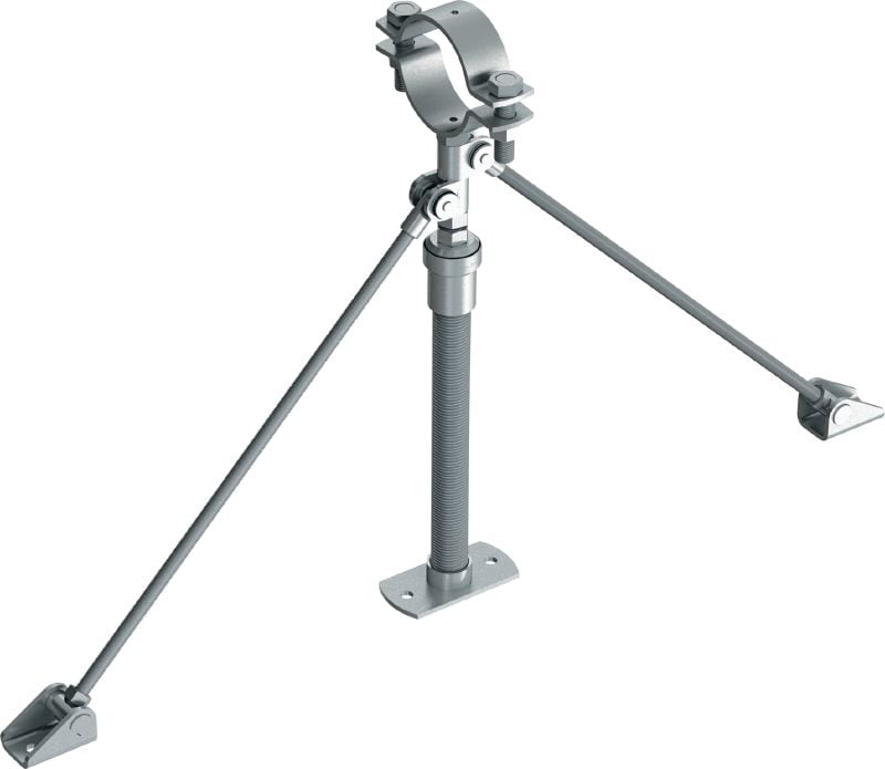 Point fixe universel MFP-UL2-I pour charges légères Point fixe galvanisé, renforcé des deux côtés, avec isolation acoustique pour applications légères jusqu'à 4 kN