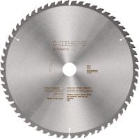 Lame de scie à onglets pour finition fine sur bois Lame de scie à onglets Ultimate pour finition fine sur bois (12” | 305 mm) avec dents en carbure, permettant d'obtenir des coupes nettes et précises dans les poutres en bois avec notre scie à onglets sans fil SM 60-22