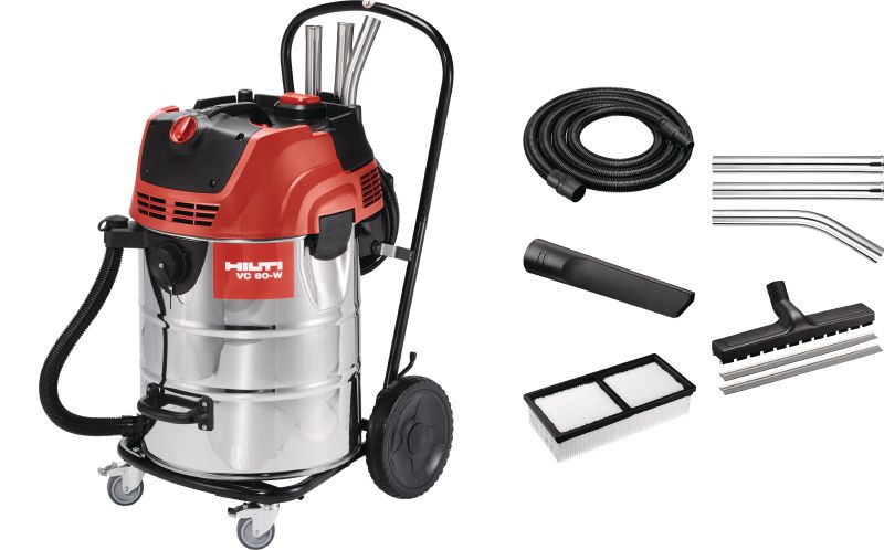 Aspirateur de laitance VC 60-W Aspirateur de laitance haute capacité pour le raccordement avec des outils électroportatifs (à eau), cuve de 72 l